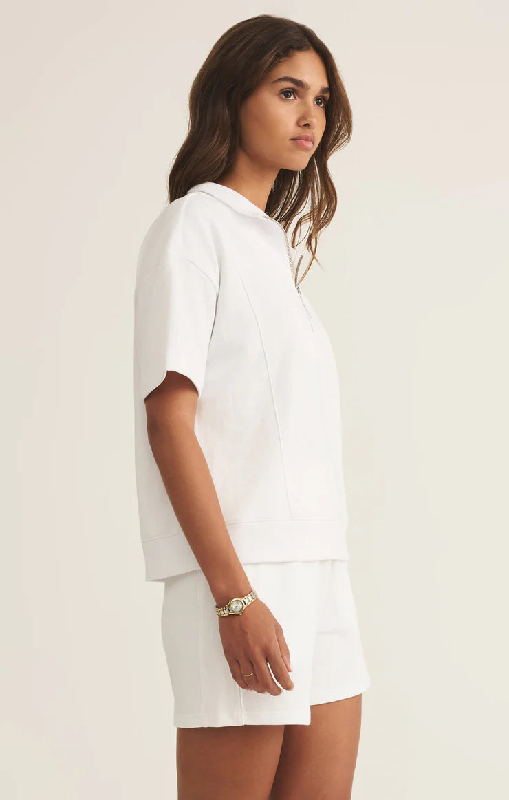 Z SUPPLY Club Polo Sweatshirt in white 