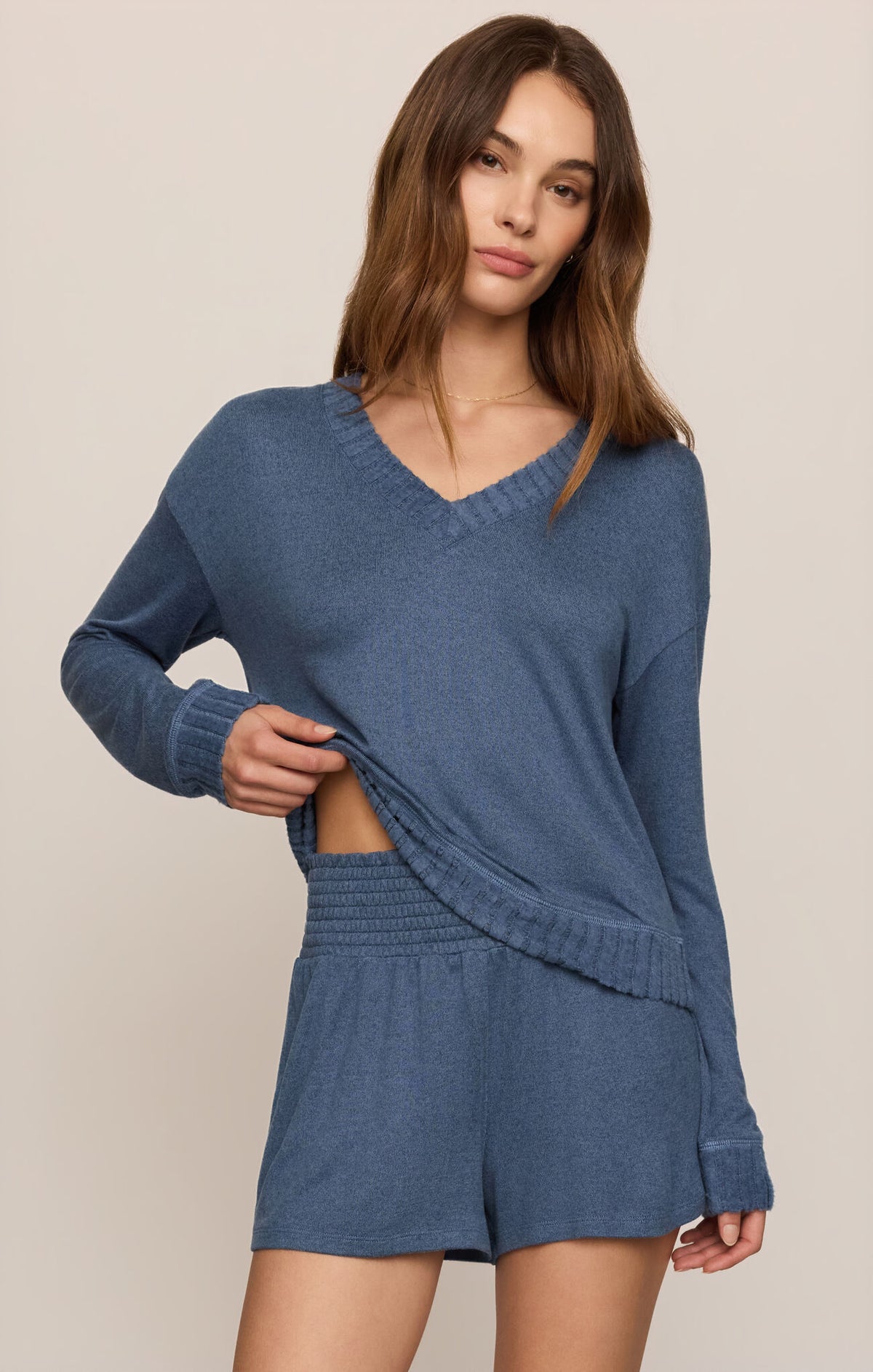 Z SUPPLY Courtney Long Sleeve Top true navy 