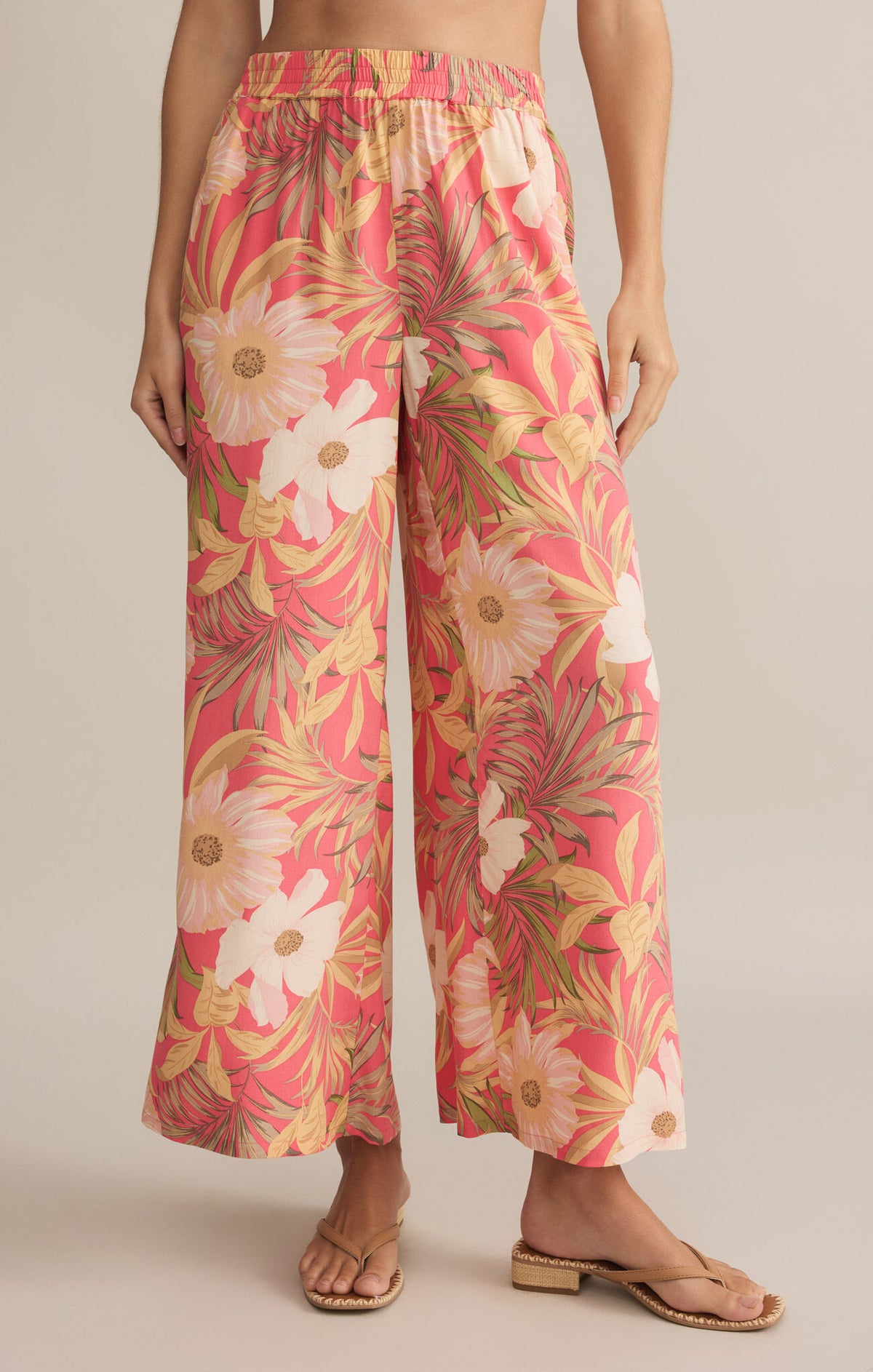 Z SUPPLY Dante Barra Tropic Pant in sunset pink 