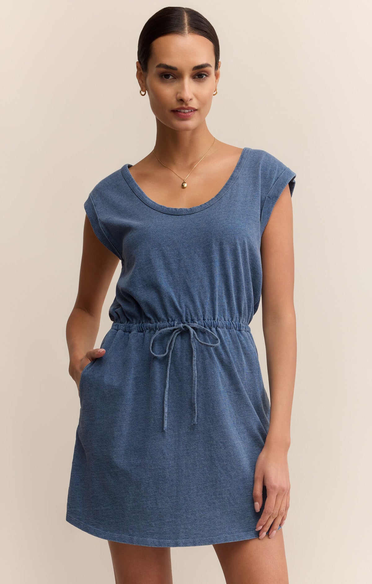 Z Supply Dayshift Denim Mini Dress Vintageindigo / L Z Supply Dayshift Denim Mini Dress Vintageindigo / L