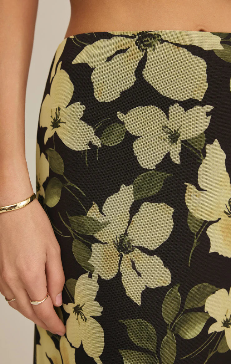 Z SUPPLY Eda Ren Floral Mesh Midi Skirt sunnyside 