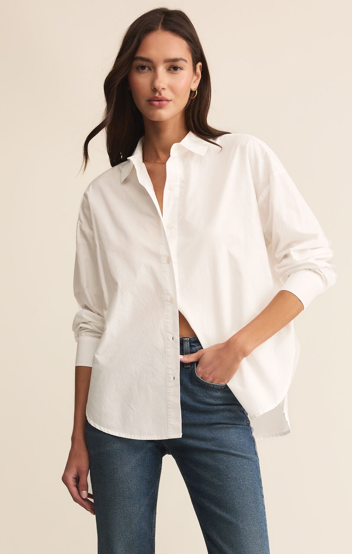 Z SUPPLY Elevated Poplin Shirt white