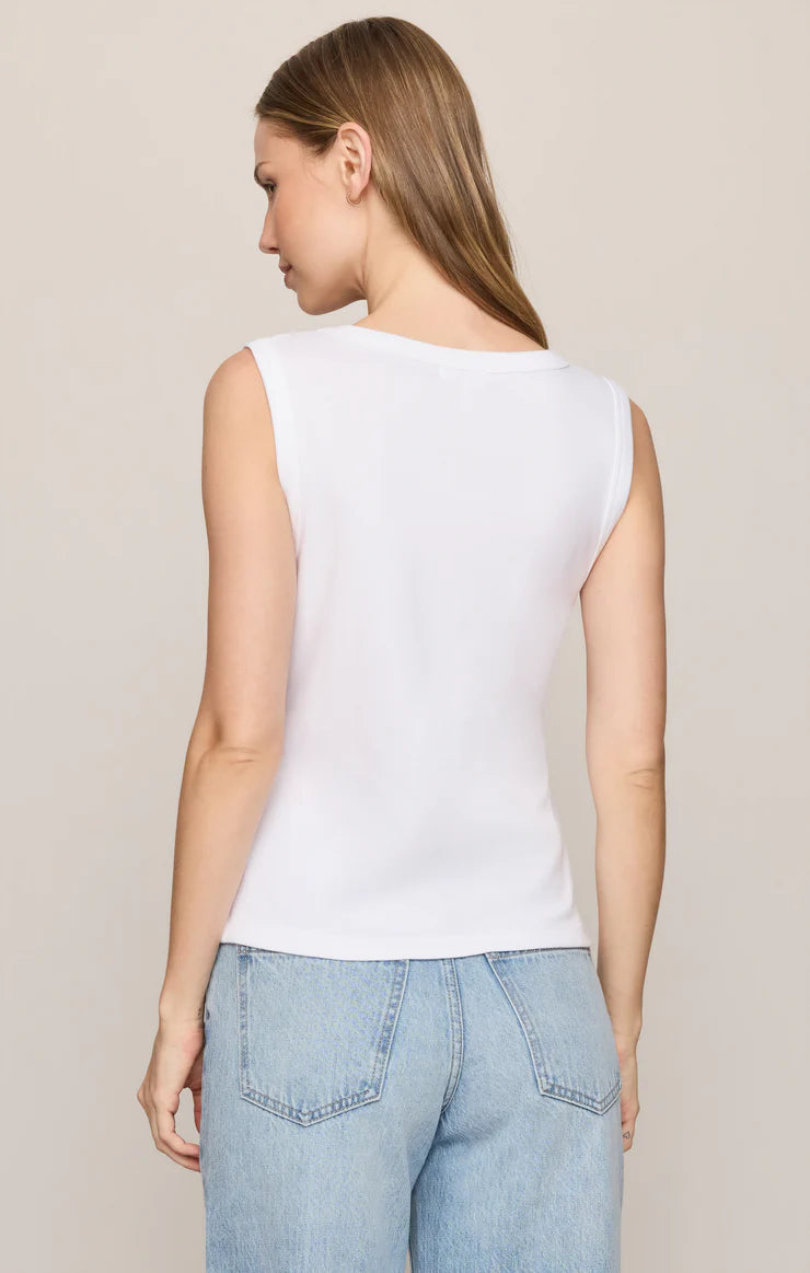 Z SUPPLY Ellie Rib V-Neck Tank white