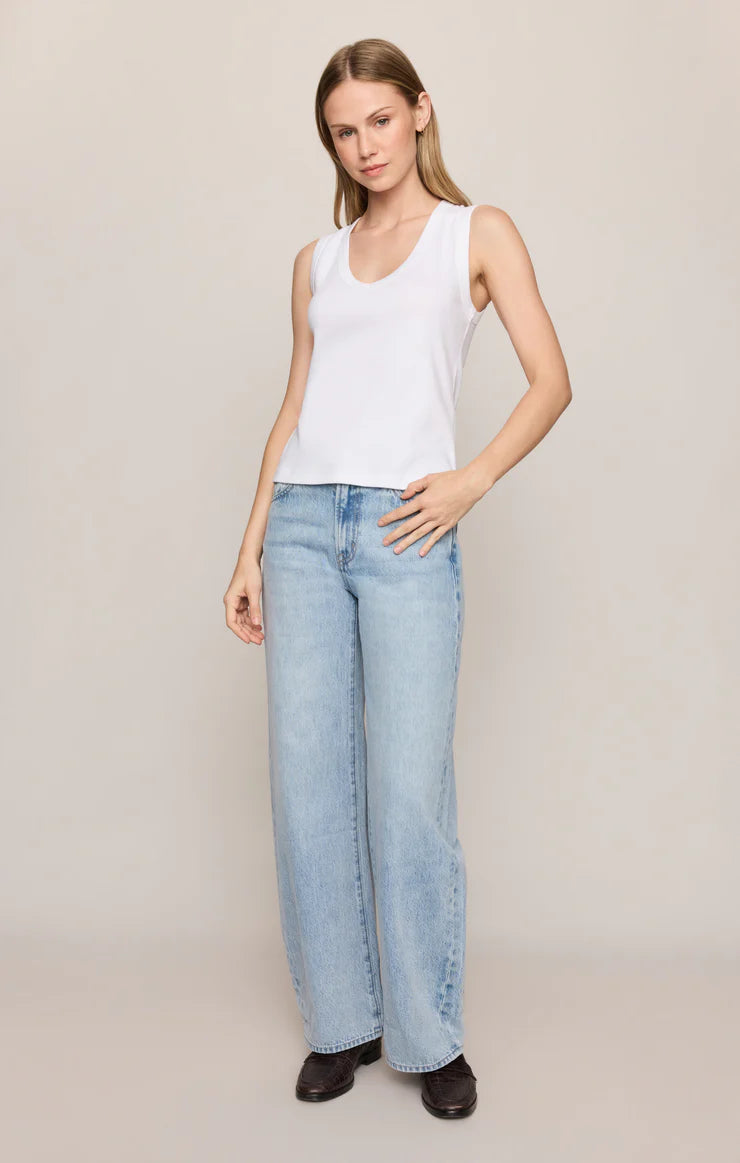 Z SUPPLY Ellie Rib V-Neck Tank white