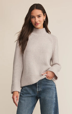 Z SUPPLY Emerge Mock Neck Sweater in turtle dove