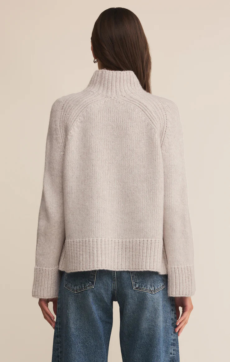 Z SUPPLY Emerge Mock Neck Sweater in turtle dove