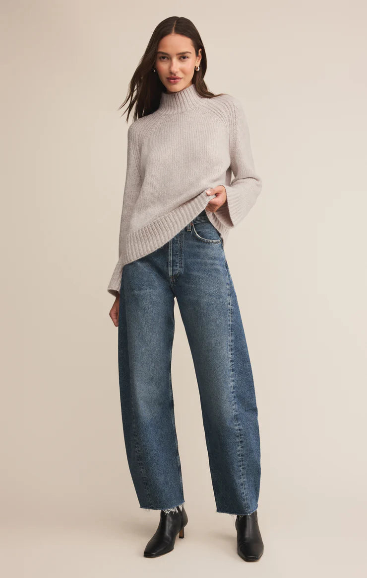 Z SUPPLY Emerge Mock Neck Sweater in turtle dove