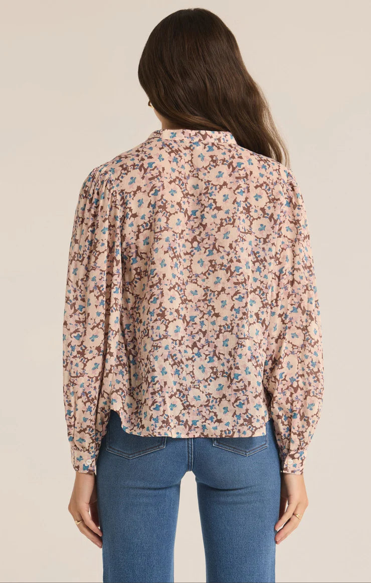 z supply esme la az floral blouse in latte-back