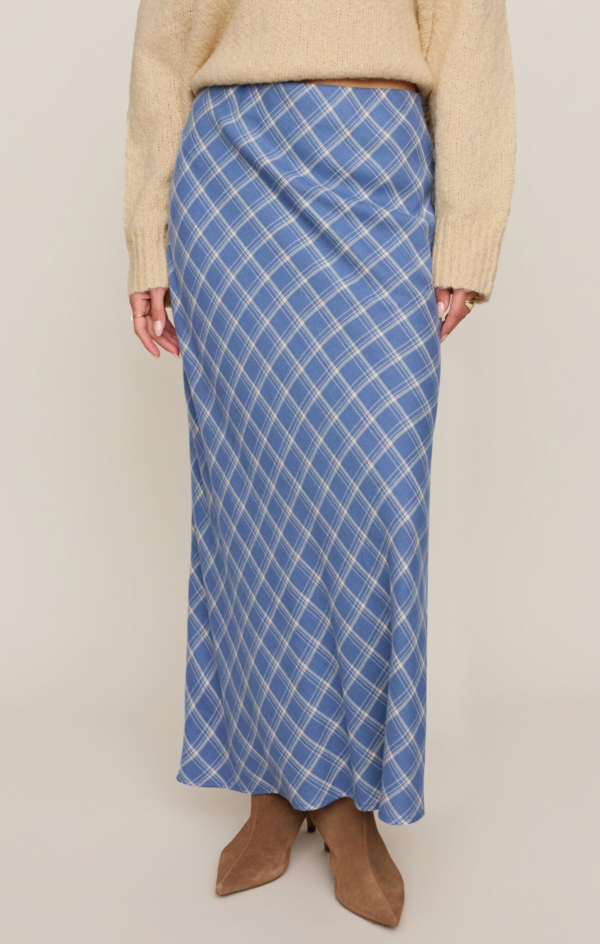Z SUPPLY Europa Plaid Maxi Skirt  mystic blue 