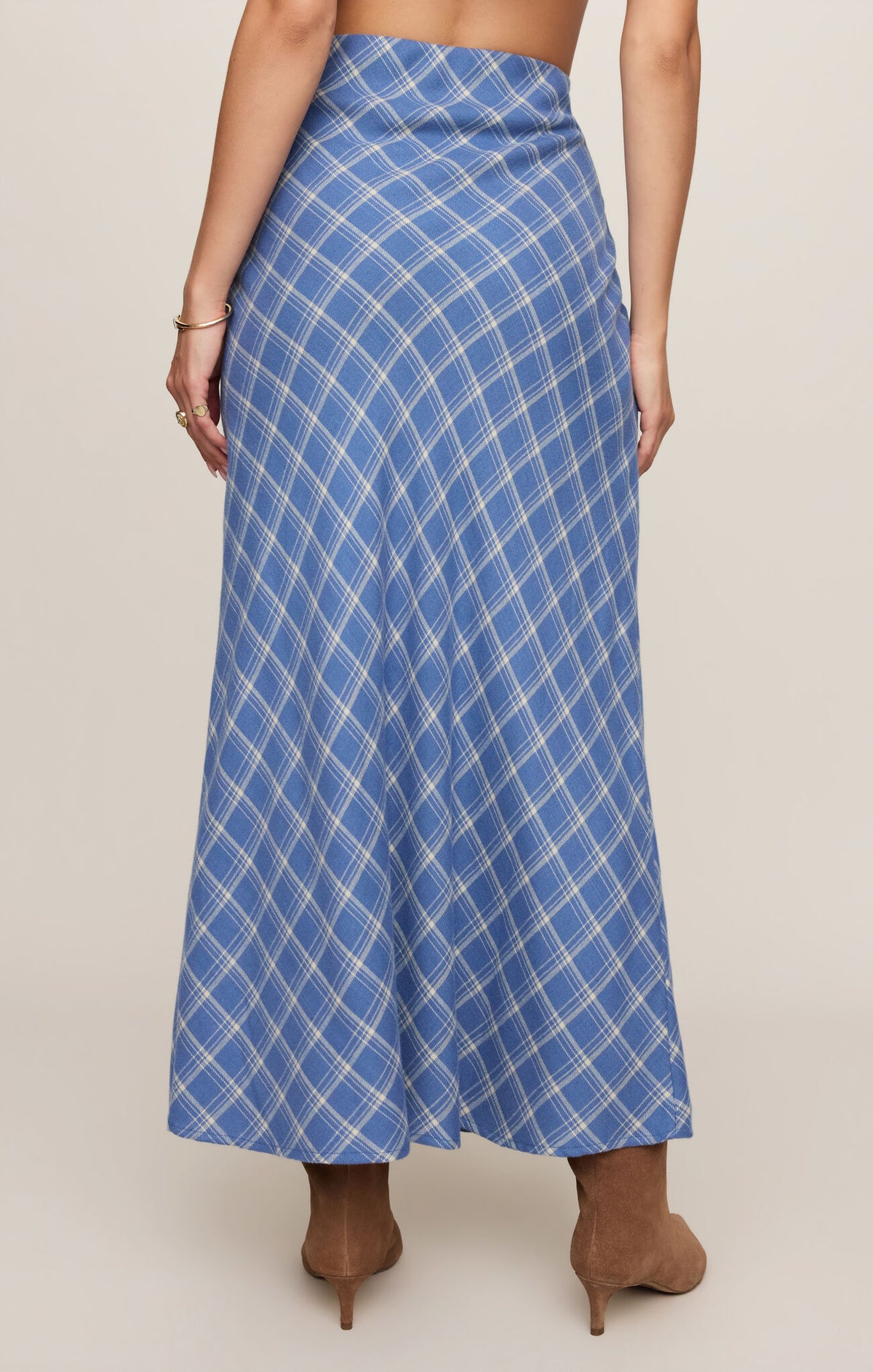 Z SUPPLY Europa Plaid Maxi Skirt  mystic blue 