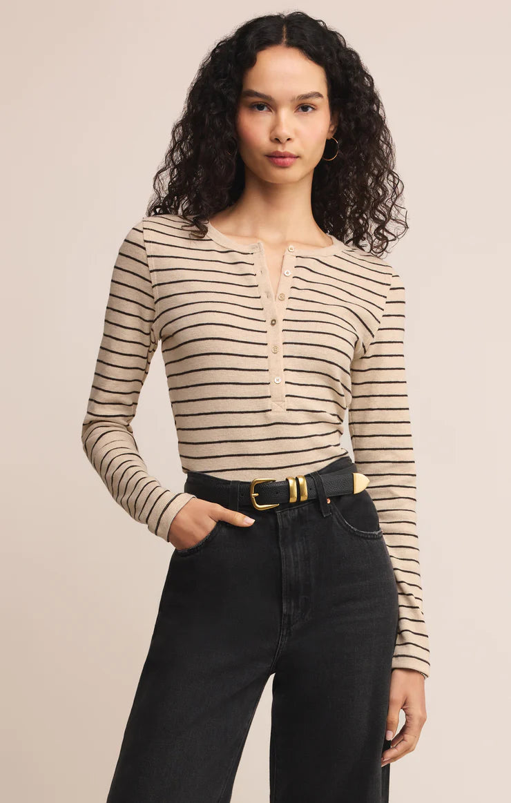 Z SUPPLY Eve Stripe Long Sleeve Henley