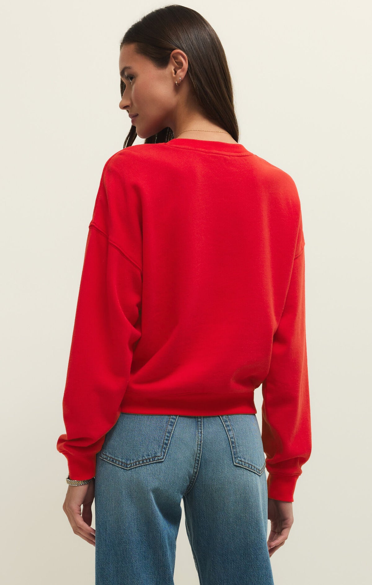 Z SUPPLY First Date Sweatshirt kiss me red