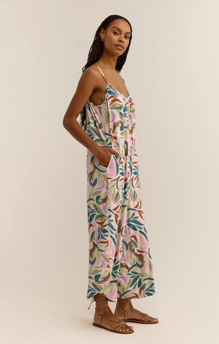 z supply flared safari jumpsuit cantina print sandshell-side 