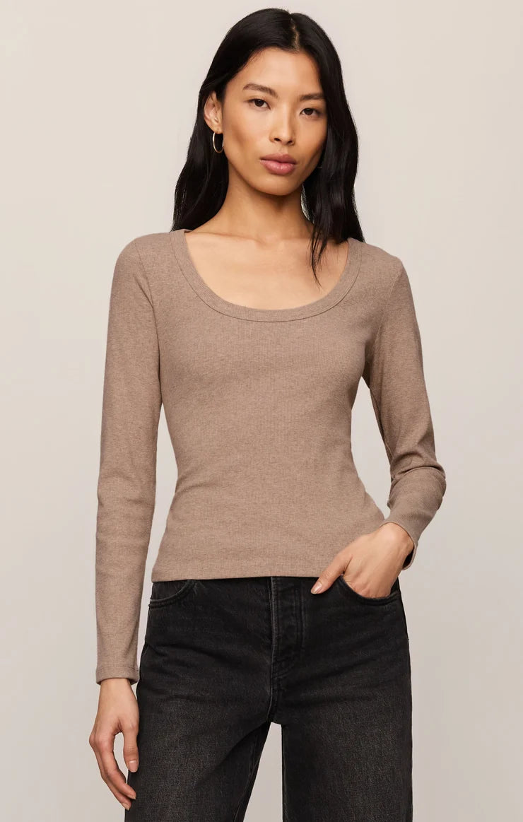 Z SUPPLY Greyson Scoop Long Sleeve Tee heather ash 