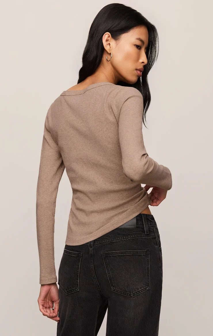 Z SUPPLY Greyson Scoop Long Sleeve Tee heather ash 