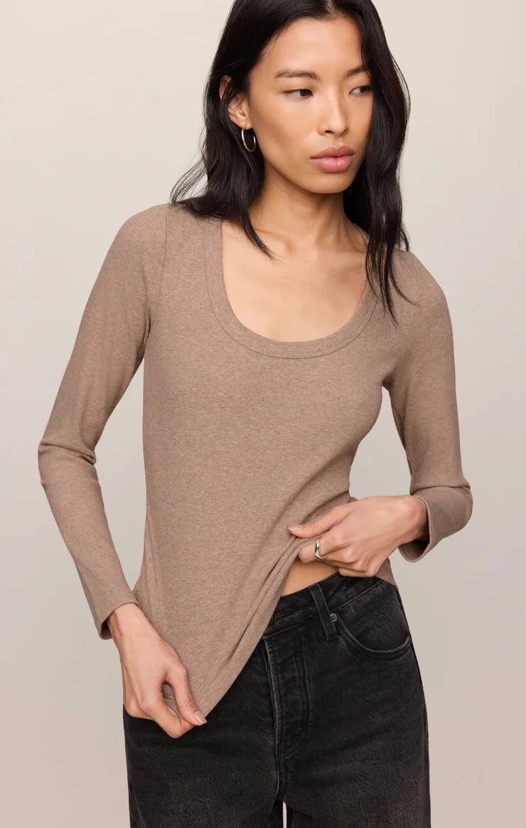 Z SUPPLY Greyson Scoop Long Sleeve Tee heather ash 