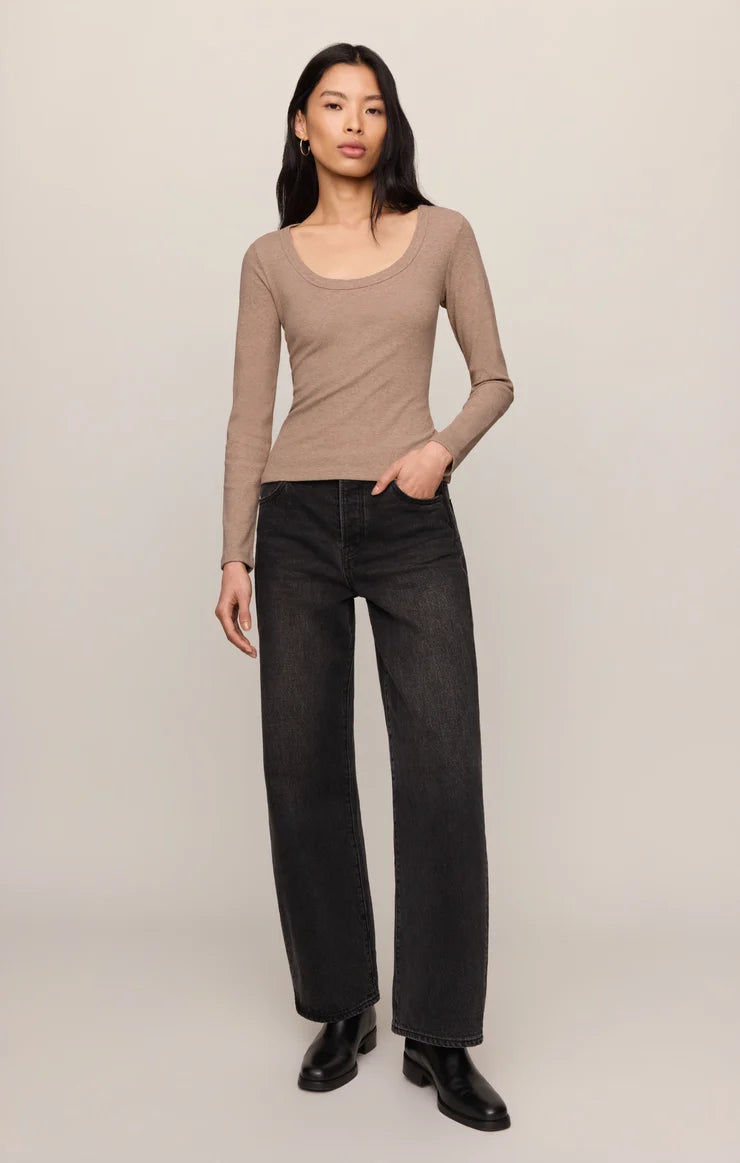 Z SUPPLY Greyson Scoop Long Sleeve Tee heather ash 