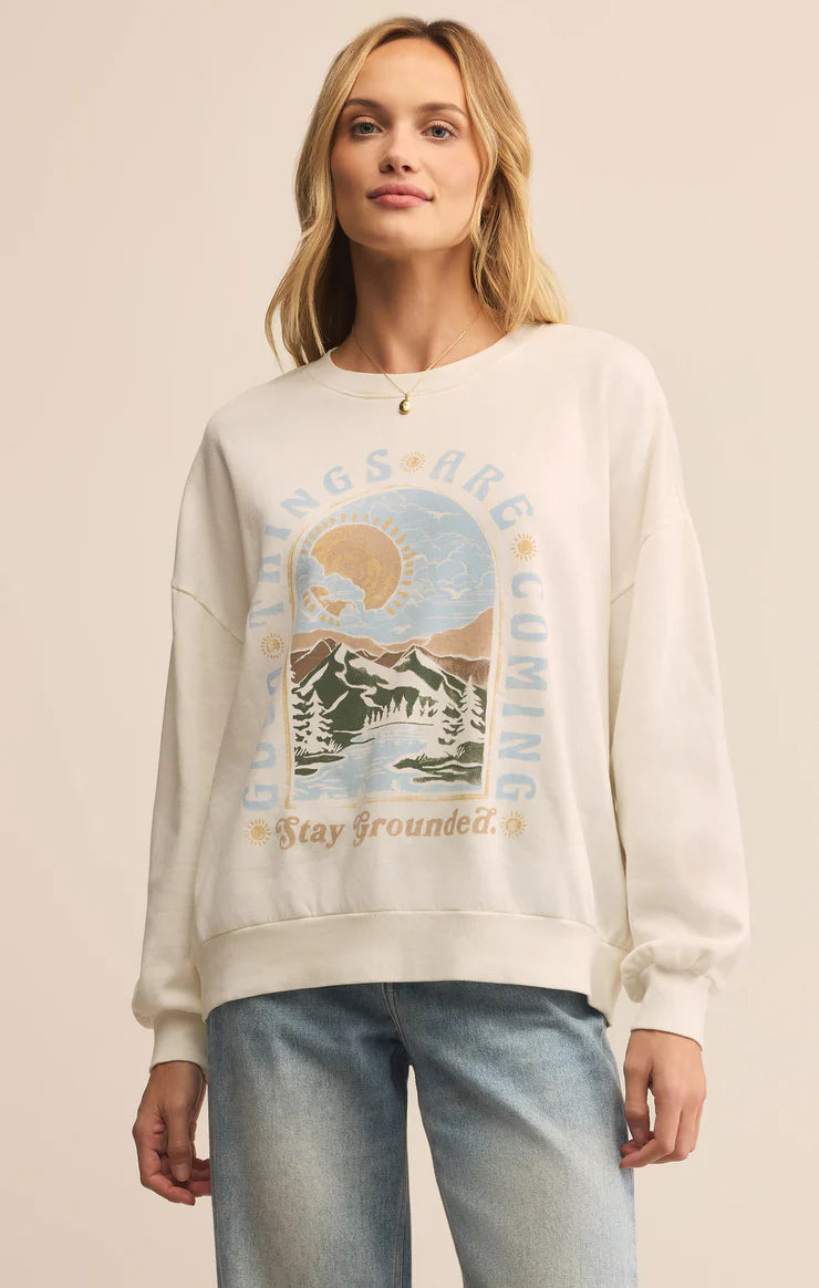 Z SUPPLY Grounded Sunday Sweatshirt in sea salt 