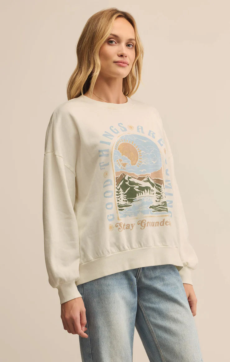 Z SUPPLY Grounded Sunday Sweatshirt in sea salt 