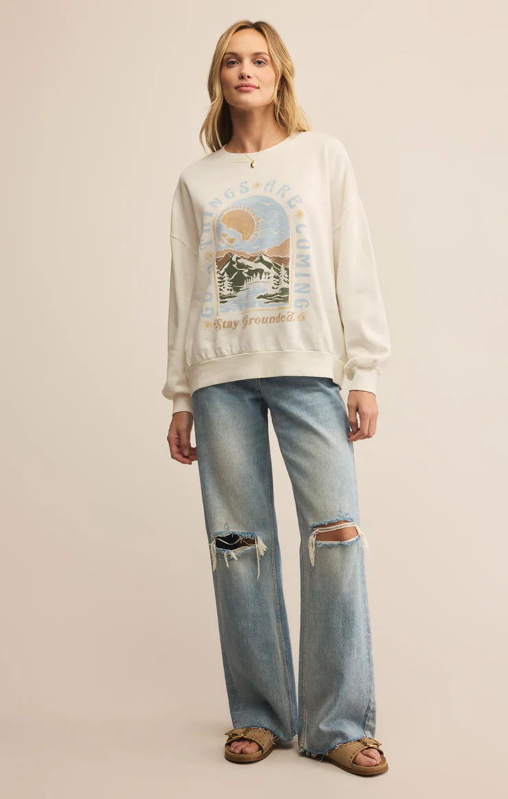 Z SUPPLY Grounded Sunday Sweatshirt in sea salt 