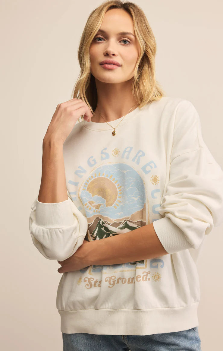 Z SUPPLY Grounded Sunday Sweatshirt in sea salt 