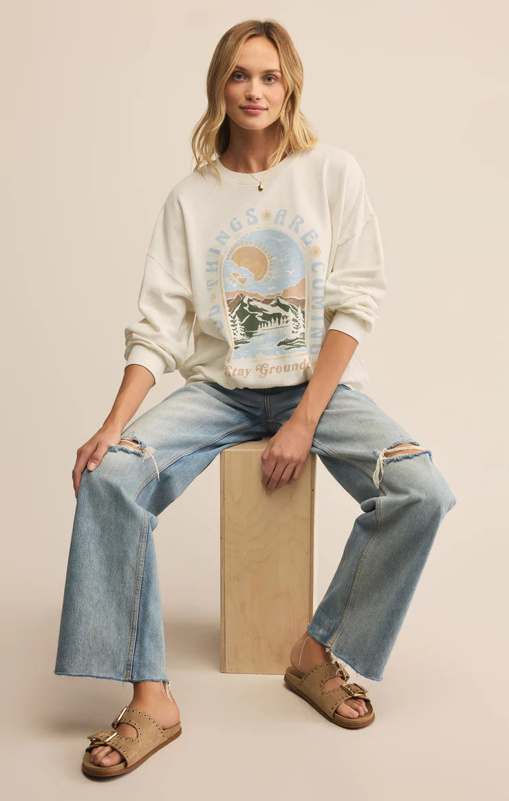 Z SUPPLY Grounded Sunday Sweatshirt in sea salt 