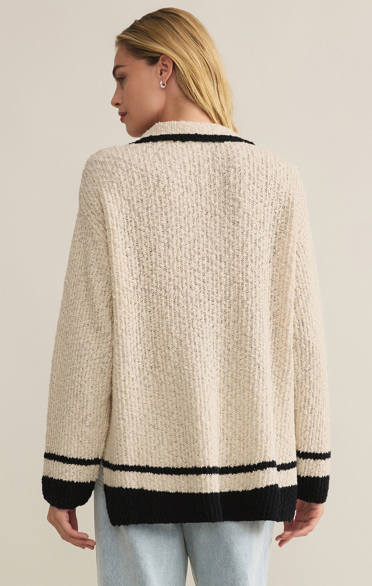 Z SUPPLY Hammond Polo Sweater in natural-back