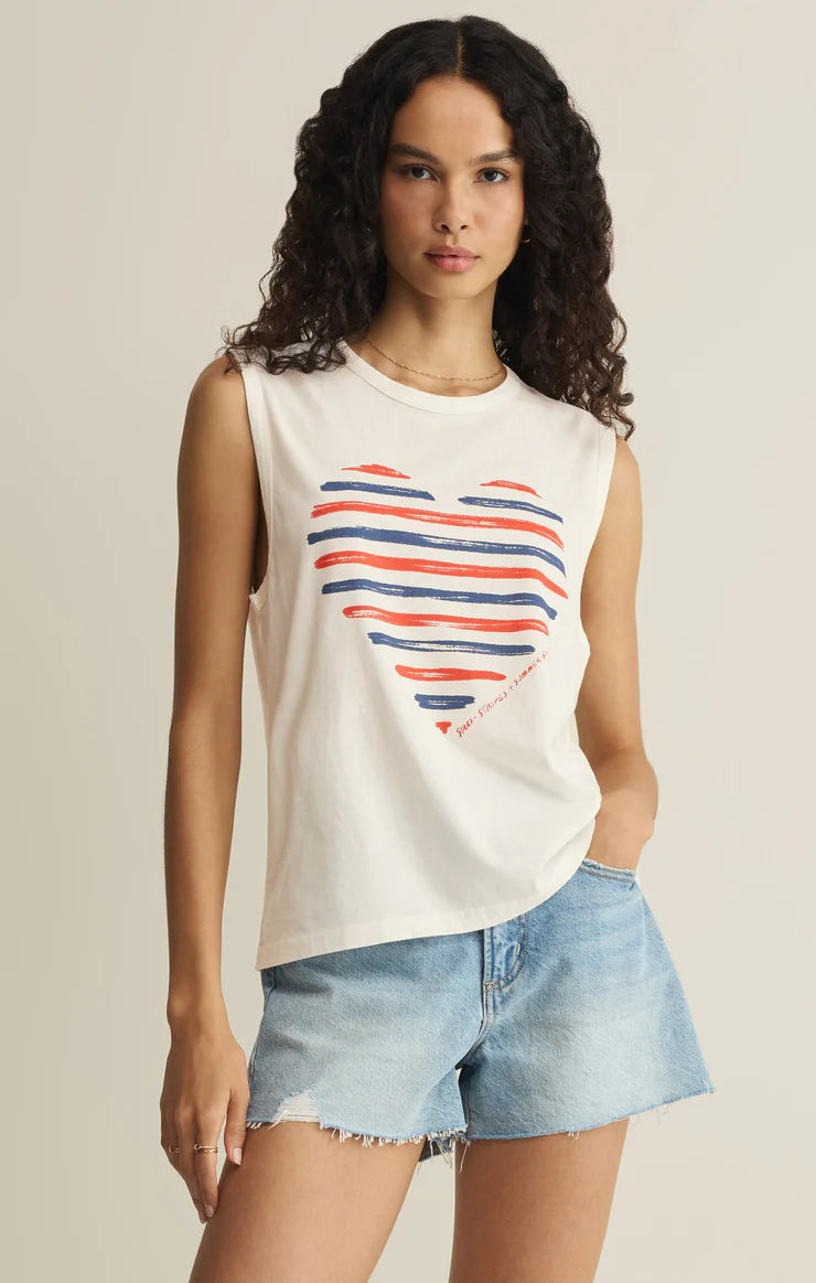 Z SUPPLY Heart Muscle Tank sea salt 