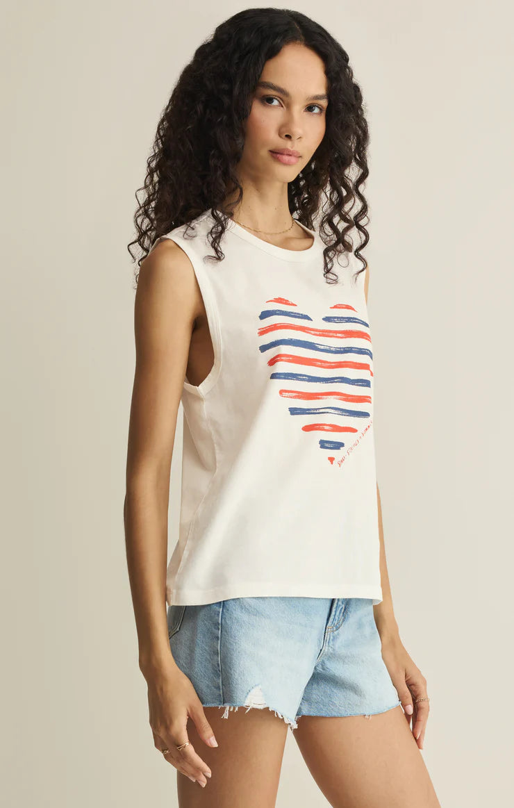 Z SUPPLY Heart Muscle Tank sea salt 