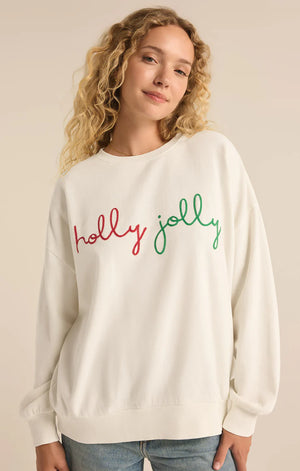 Z SUPPLY Holly Sunday Sweatshirt in sea salt-front