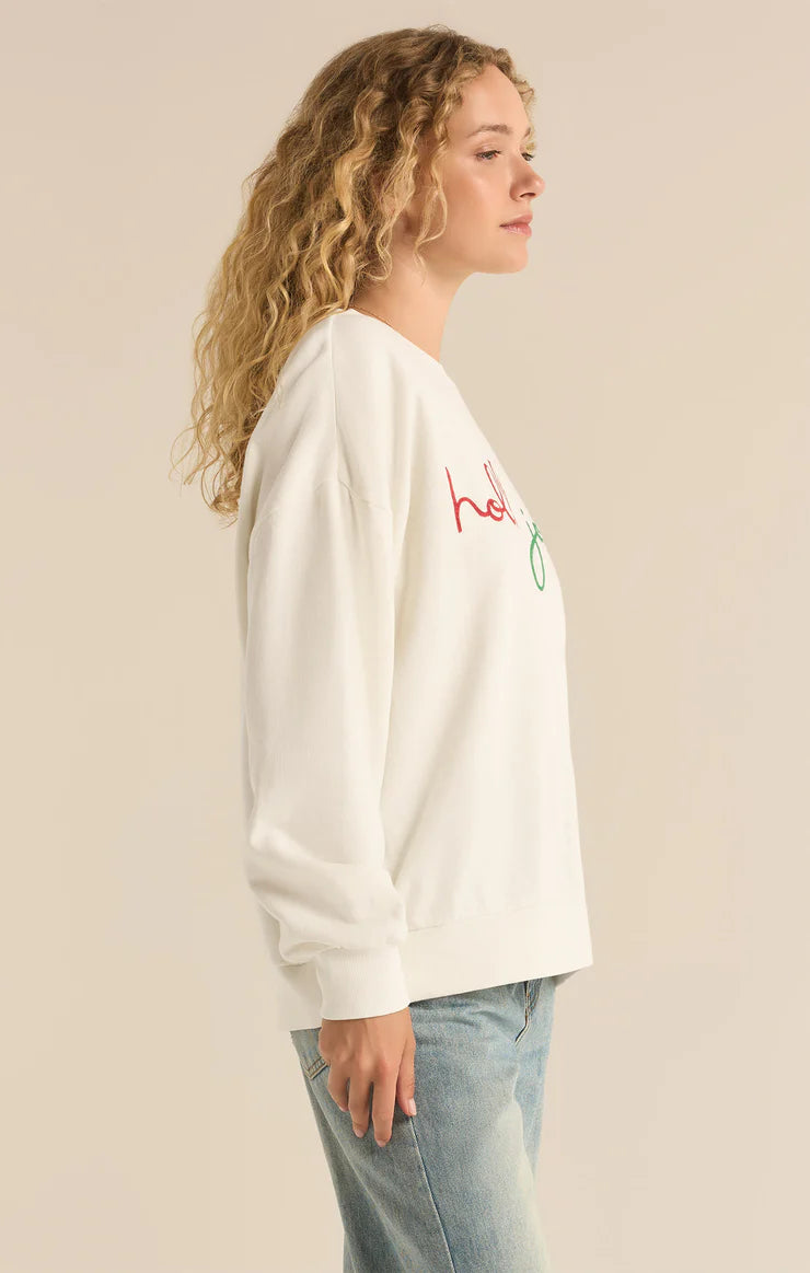 Z SUPPLY Holly Sunday Sweatshirt in sea salt-side