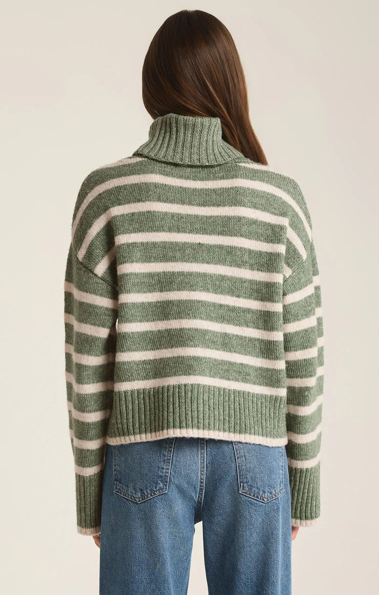 Z SUPPLY Josephine Stripe Sweater Palm Green