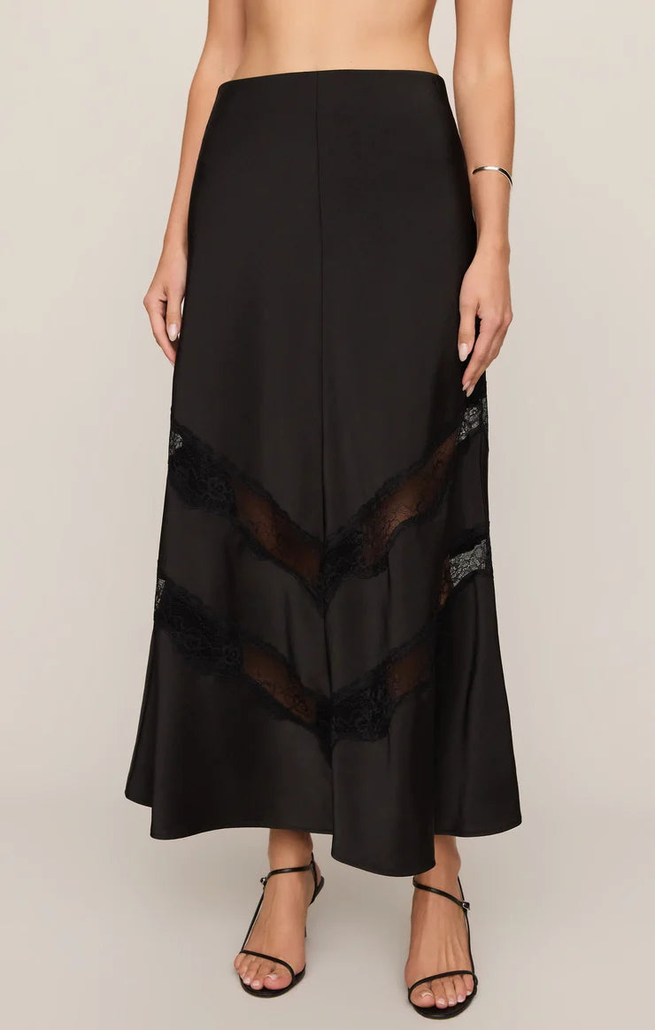 Z SUPPLY Kori Lace Midi Skirt  black 