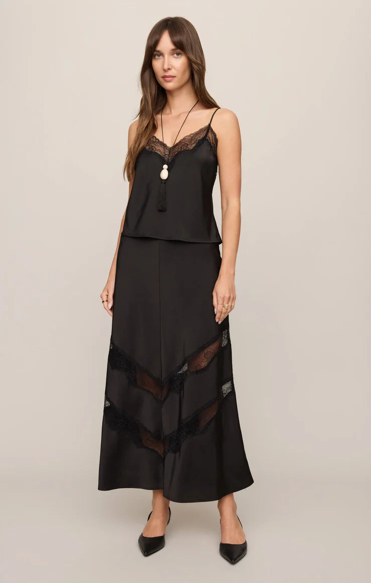 Z SUPPLY Kori Lace Midi Skirt  black 