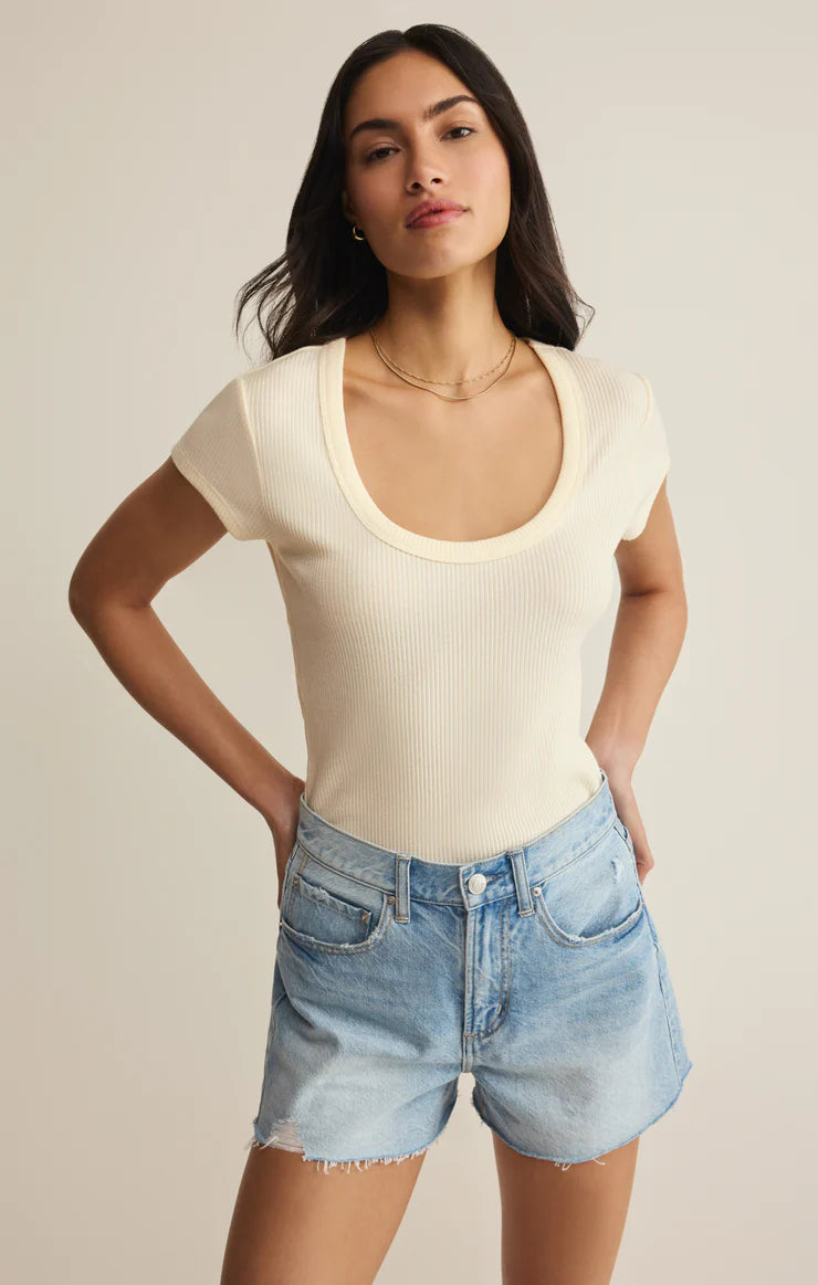 Z SUPPLY Leisurely Scoop Neck Tee cloud