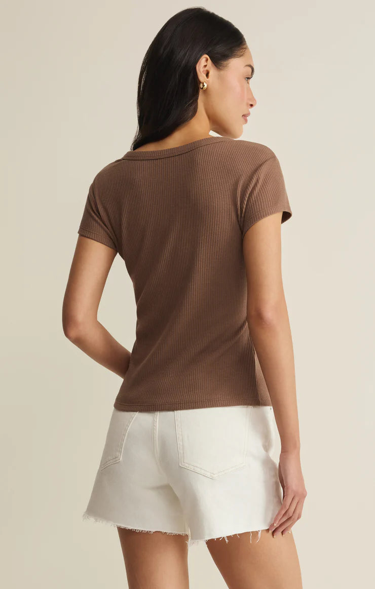 Z SUPPLY Leisurely Scoop Neck Tee palo santo