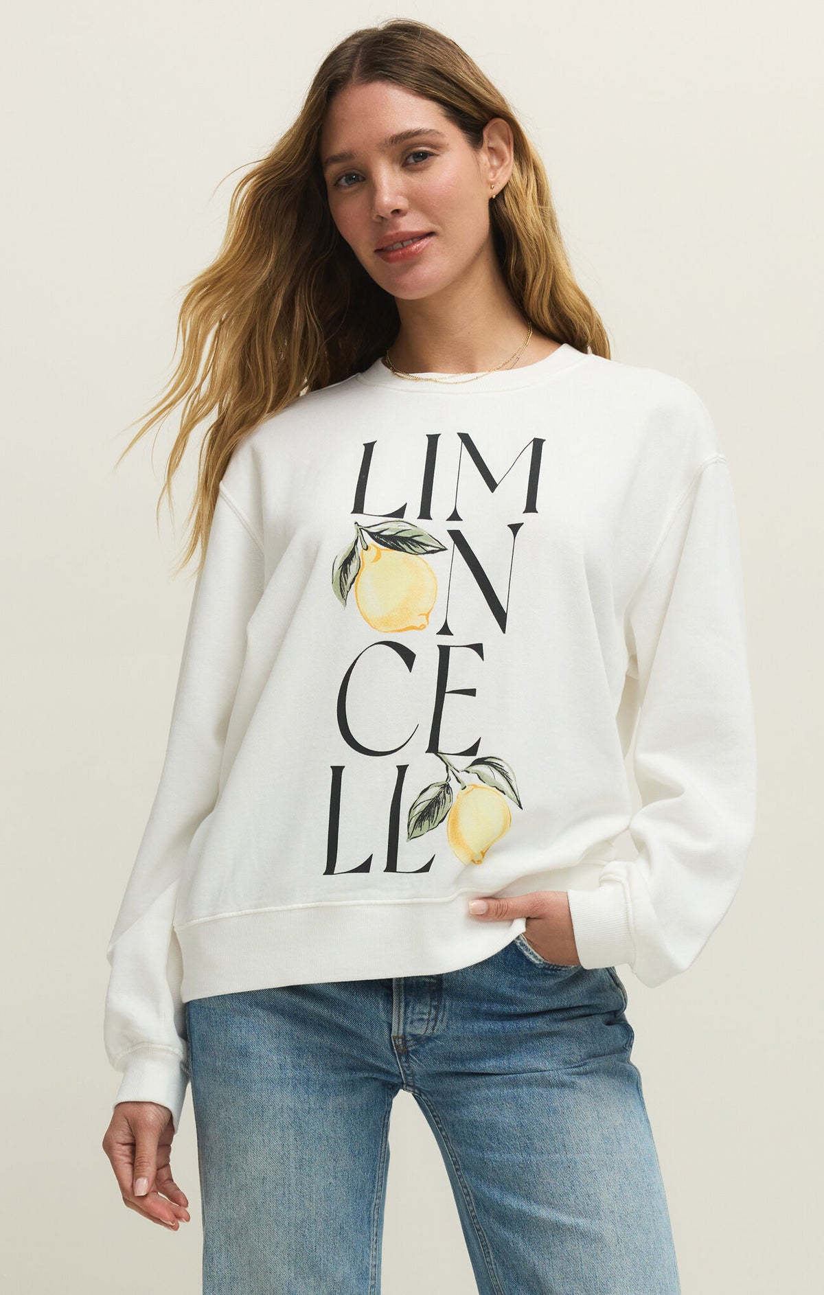 Z SUPPLY Limon Boyfriend Sweatshirt sea salt