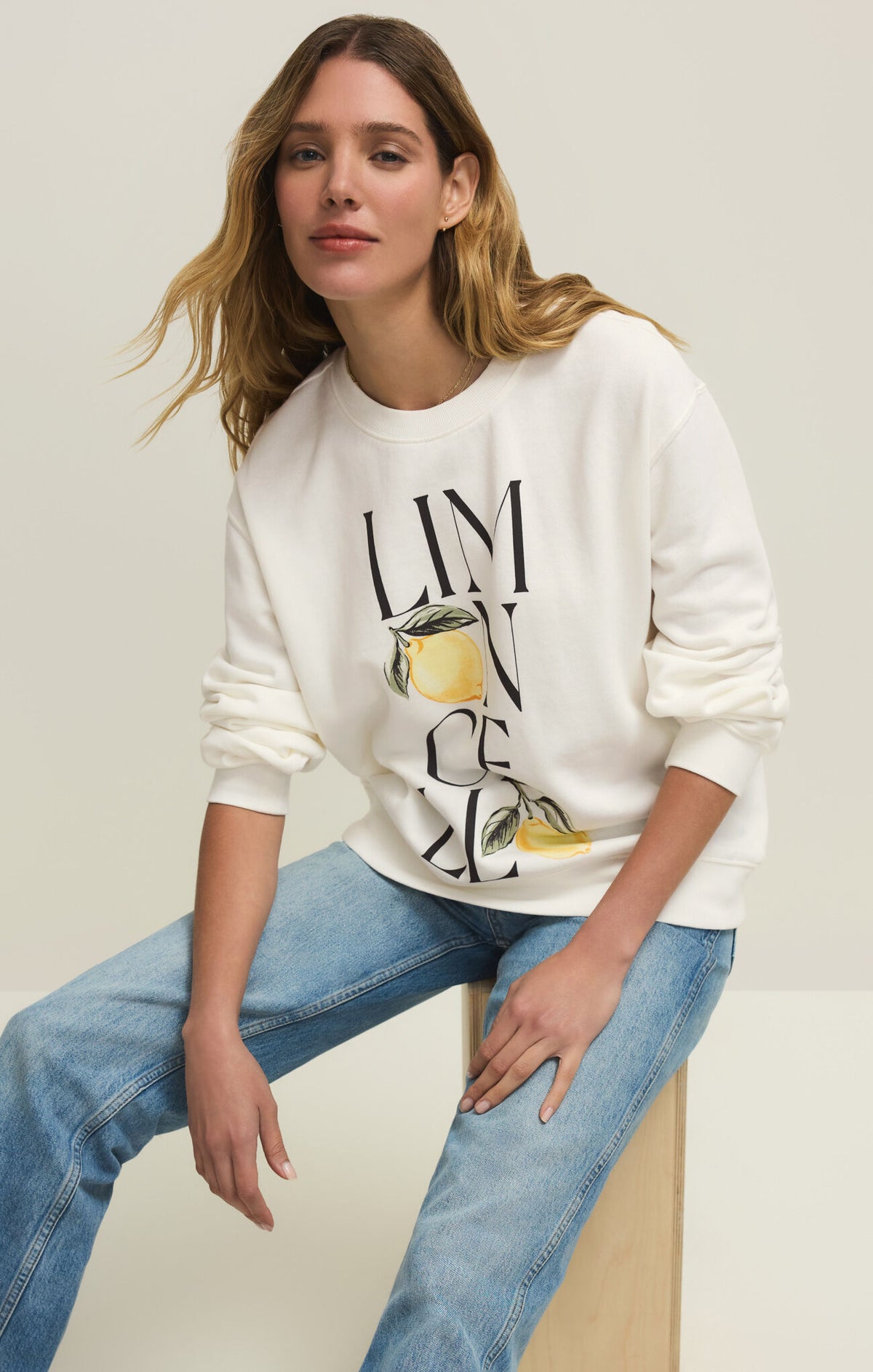 Z SUPPLY Limon Boyfriend Sweatshirt sea salt