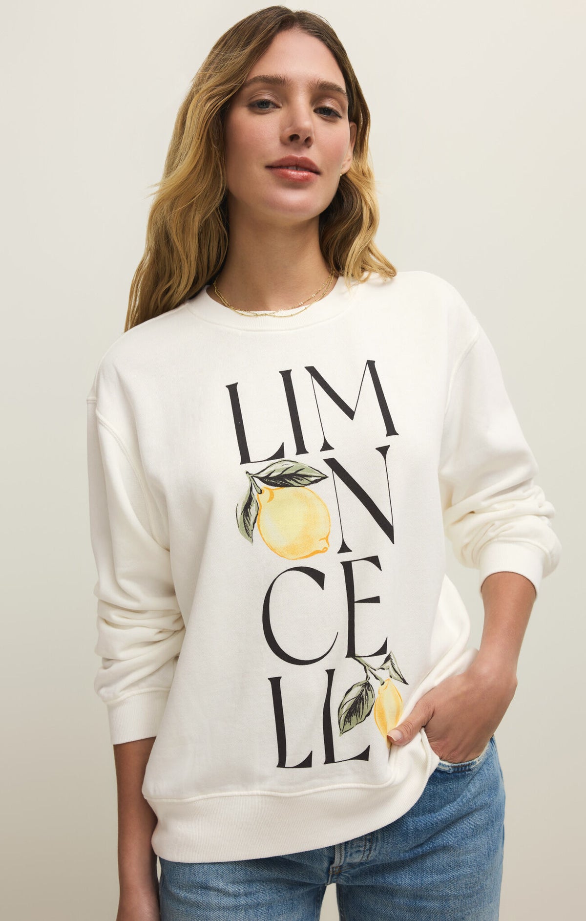 Z SUPPLY Limon Boyfriend Sweatshirt sea salt