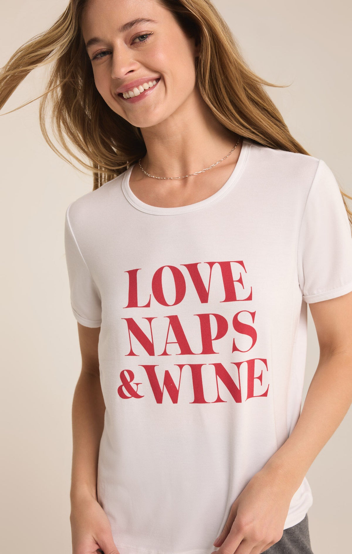 Z SUPPLY Love Naps Tee in white-front