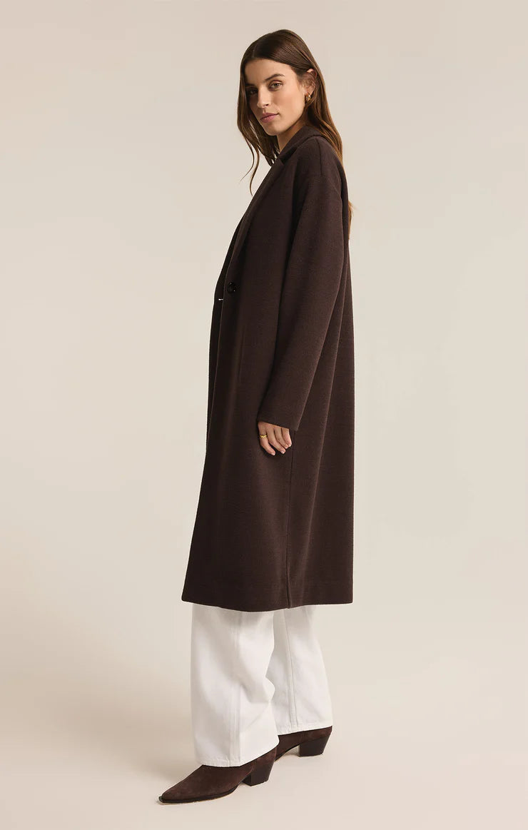 Z SUPPLY Mason Solid Knit Coat Coffee Bean