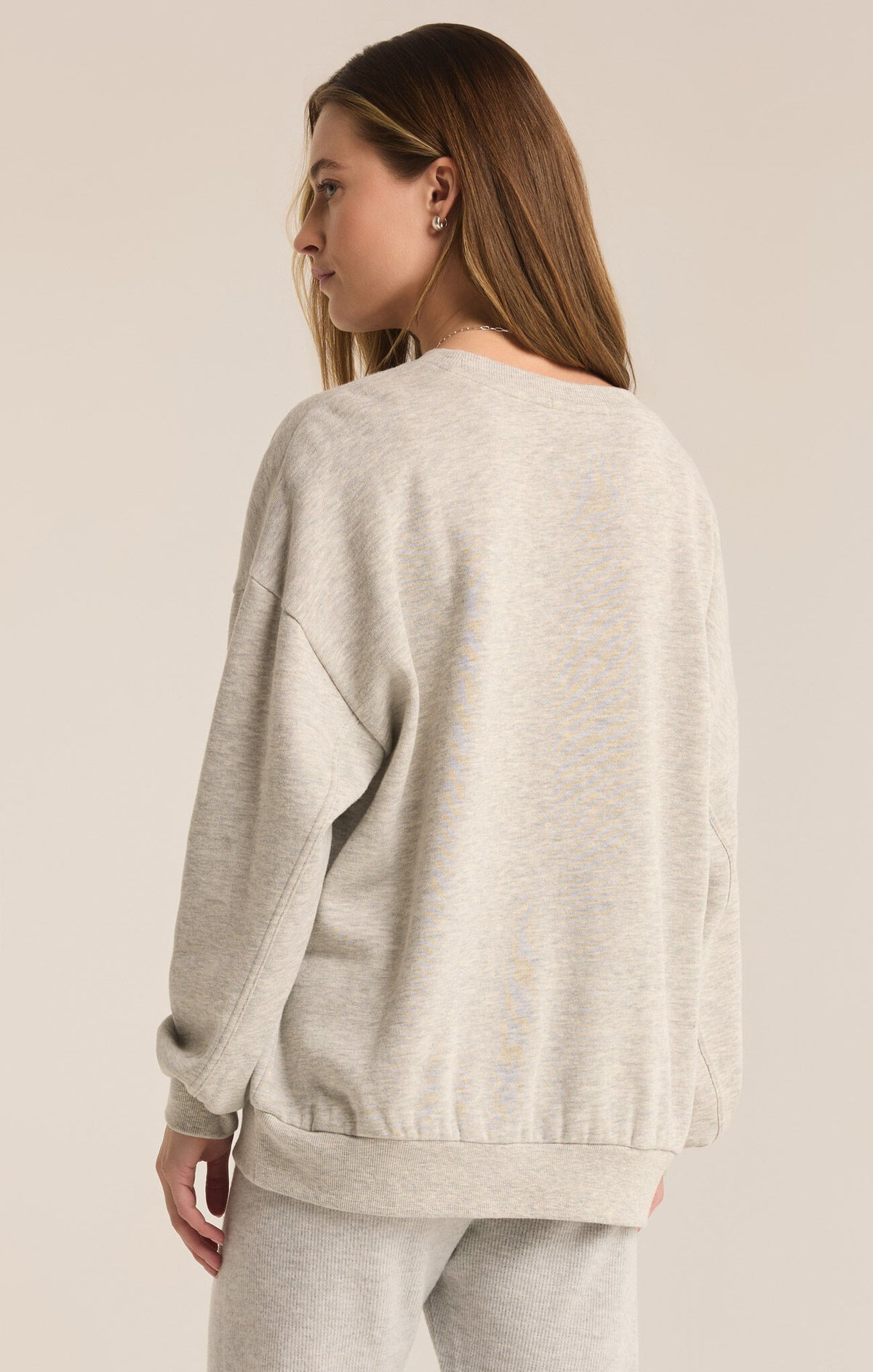 Z SUPPLY Merry Fleece Sweatshirt in light heather grey-back