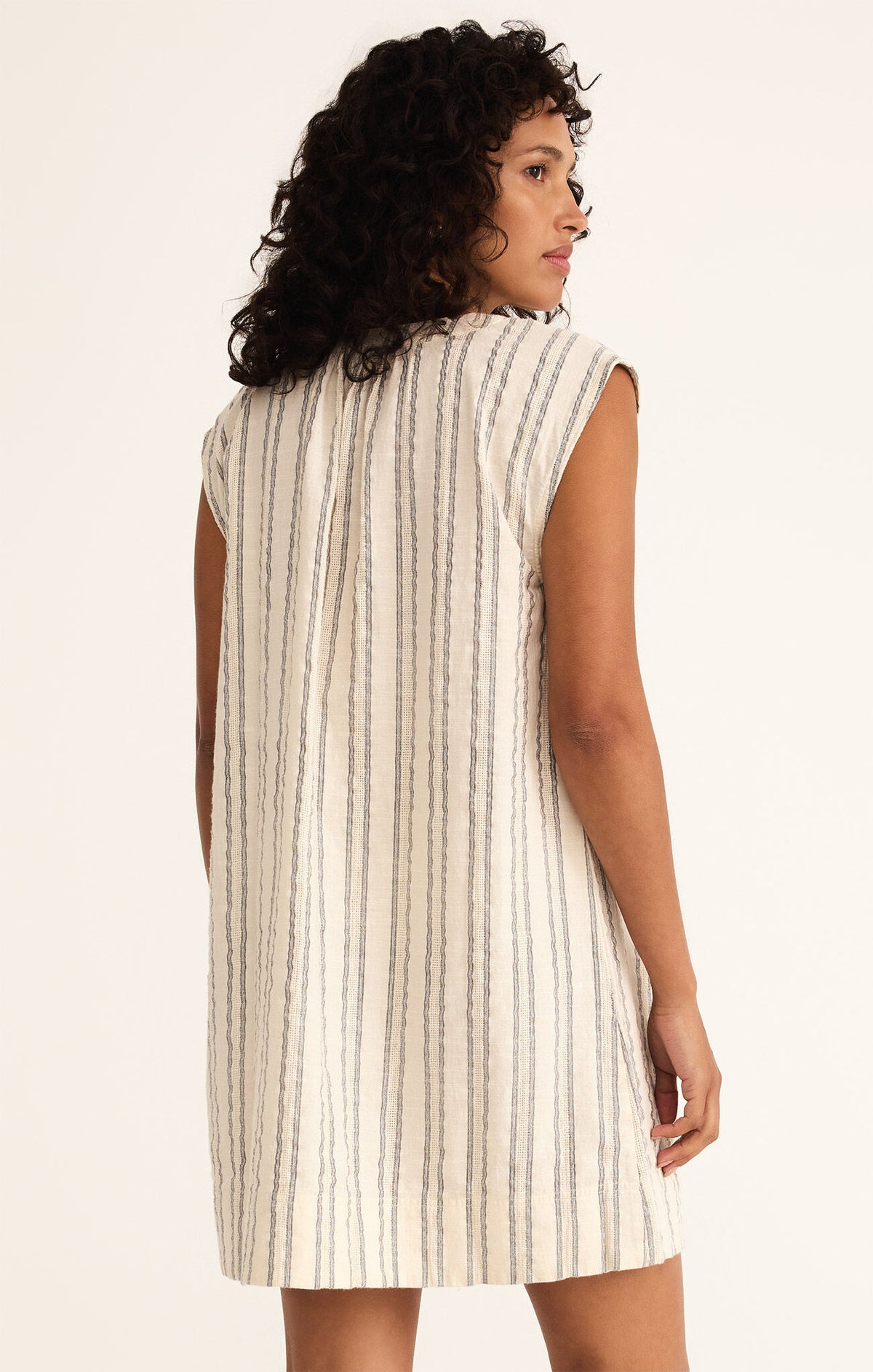 Z SUPPLY Minna Stripe Tunic Mini Dress Sea Salt