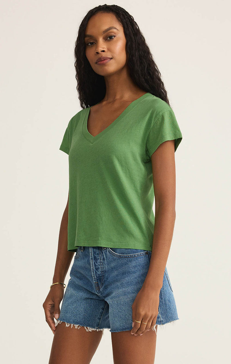 Z SUPPLY Modern Jersey V-Neck Tee Lawn