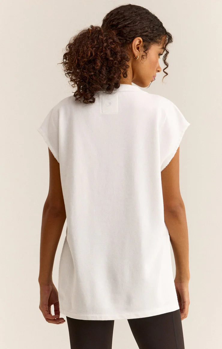 z supply on the weekends top in white-back