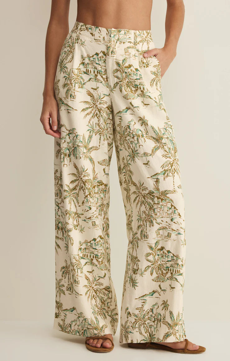 Z SUPPLY Overlook Tiki Linen Pant island coconut