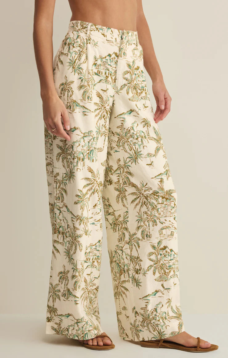 Z SUPPLY Overlook Tiki Linen Pant island coconut