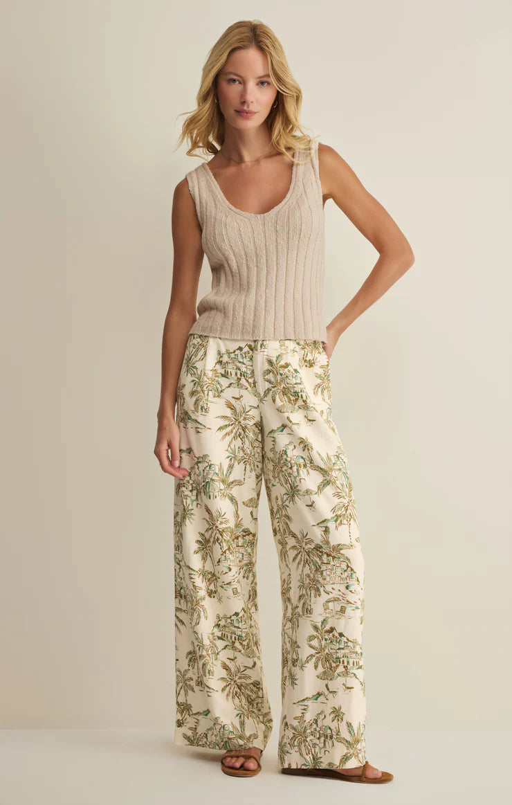 Z SUPPLY Overlook Tiki Linen Pant island coconut
