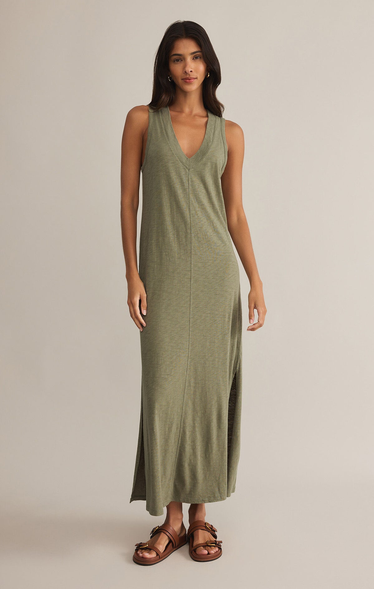 Z SUPPLY Palisades Midi Dress in avocado