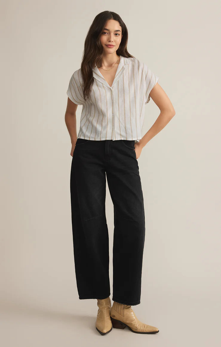 Z SUPPLY Parallel Button Down Top in cement-front